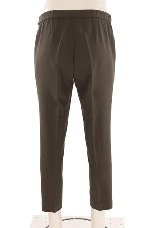 THEORY GREEN CREPE STRAIGHT LEG PANTS US 4 UK 8