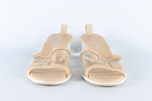 CHANEL BEIGE 2019 LEATHER MULES EU 40.5 UK 7.5 US 10.5