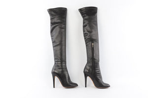 JIMMY CHOO BLACK LEATHER OVER THE KNEE HIGH BOOTS EU 38 UK 5 US 8