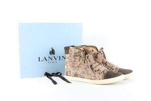 LANVIN BROWN NUBUCK SNEAKERS EU 39 UK 6, US 9