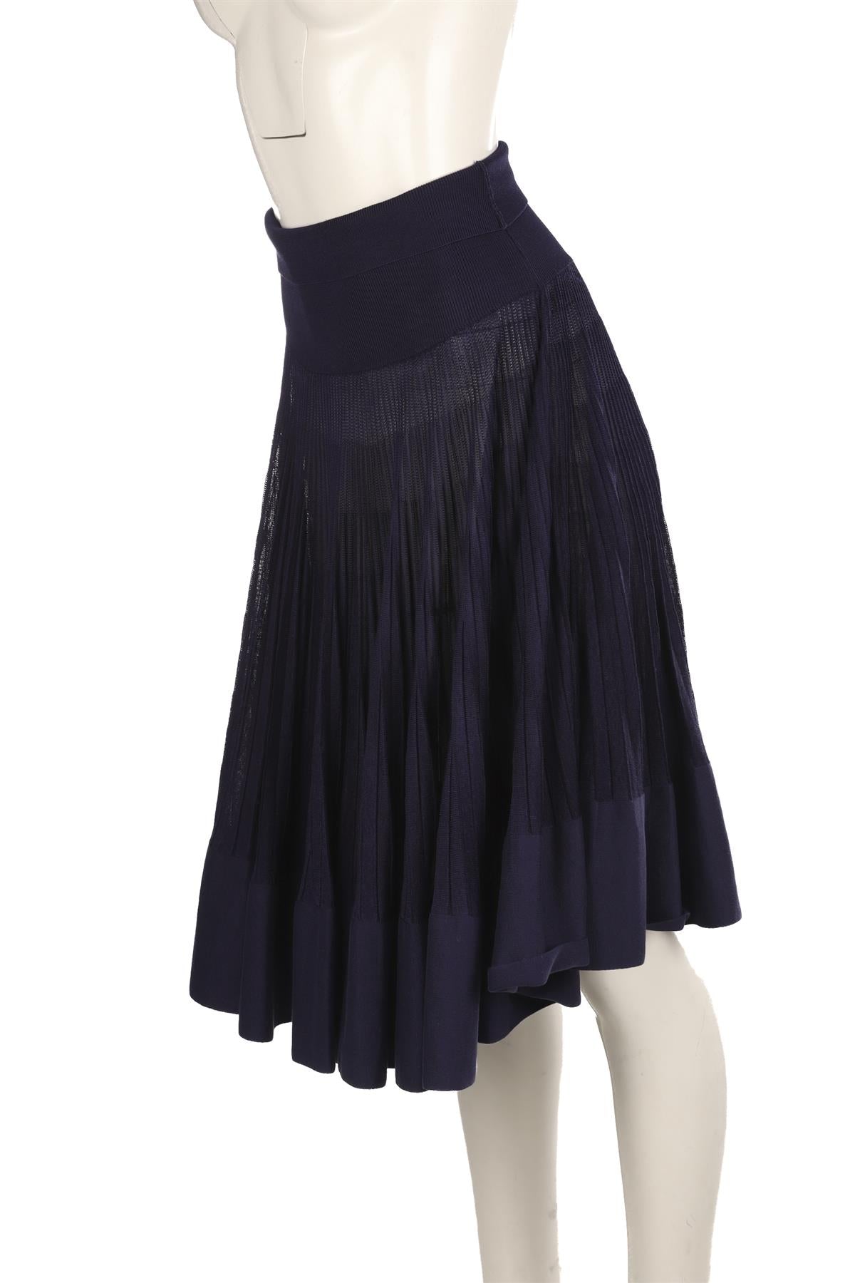 HERMÈS PURPLE SILK MIDI SKIRT FR 36 UK 8