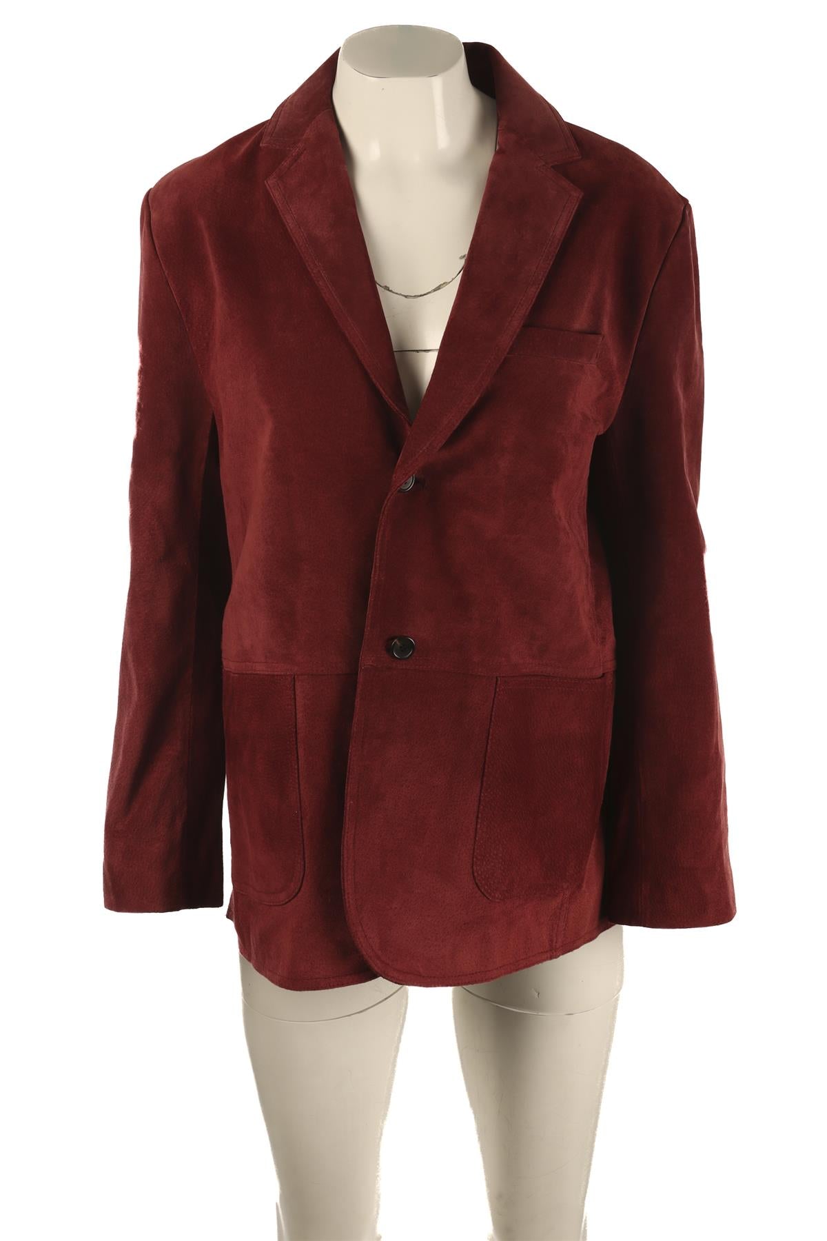 SOURCE UNKNOWN BURGUNDY SUEDE BLAZER ONE SIZE
