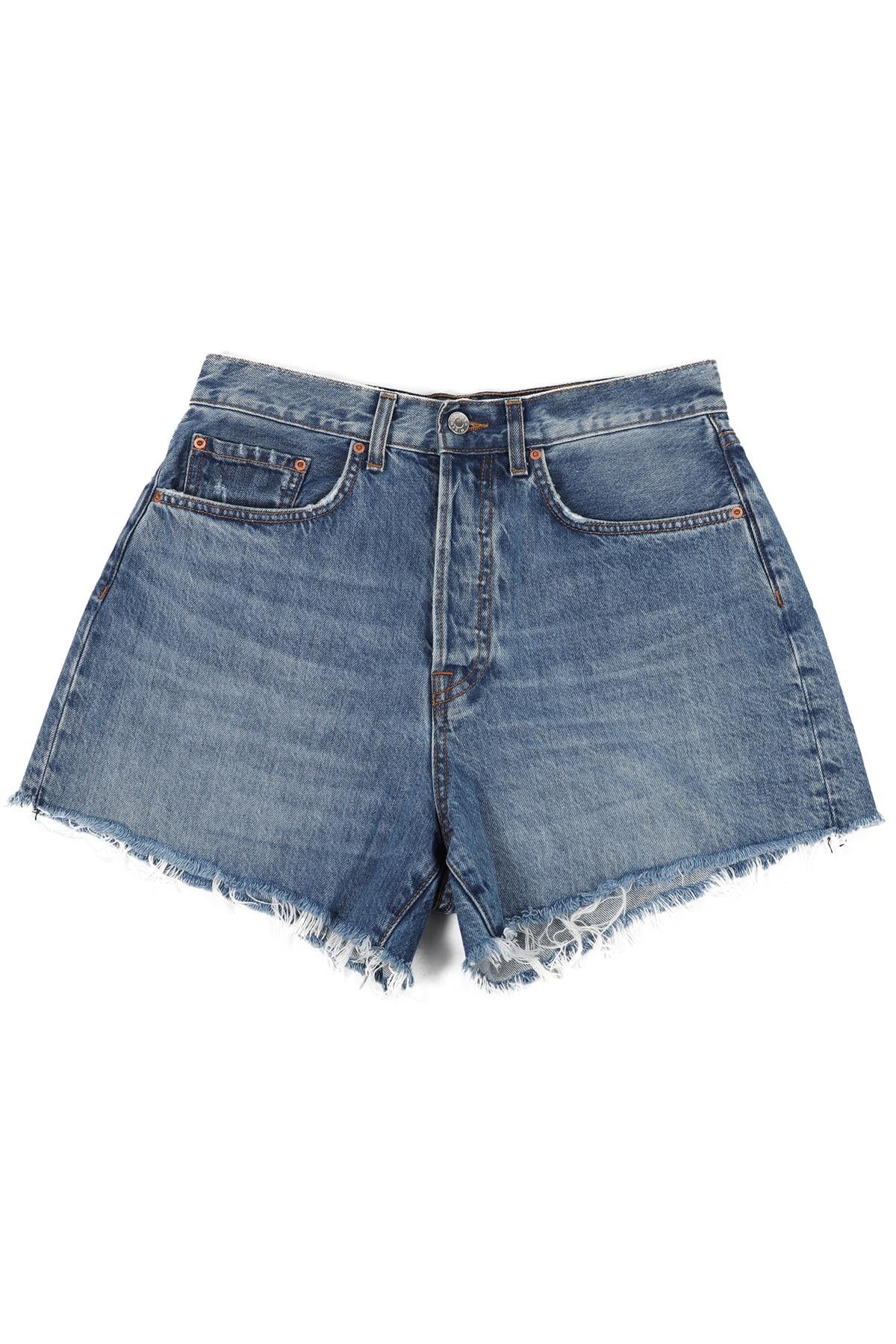GRLFRND BLUE HIGH RISE DENIM SHORTS W28 UK 10