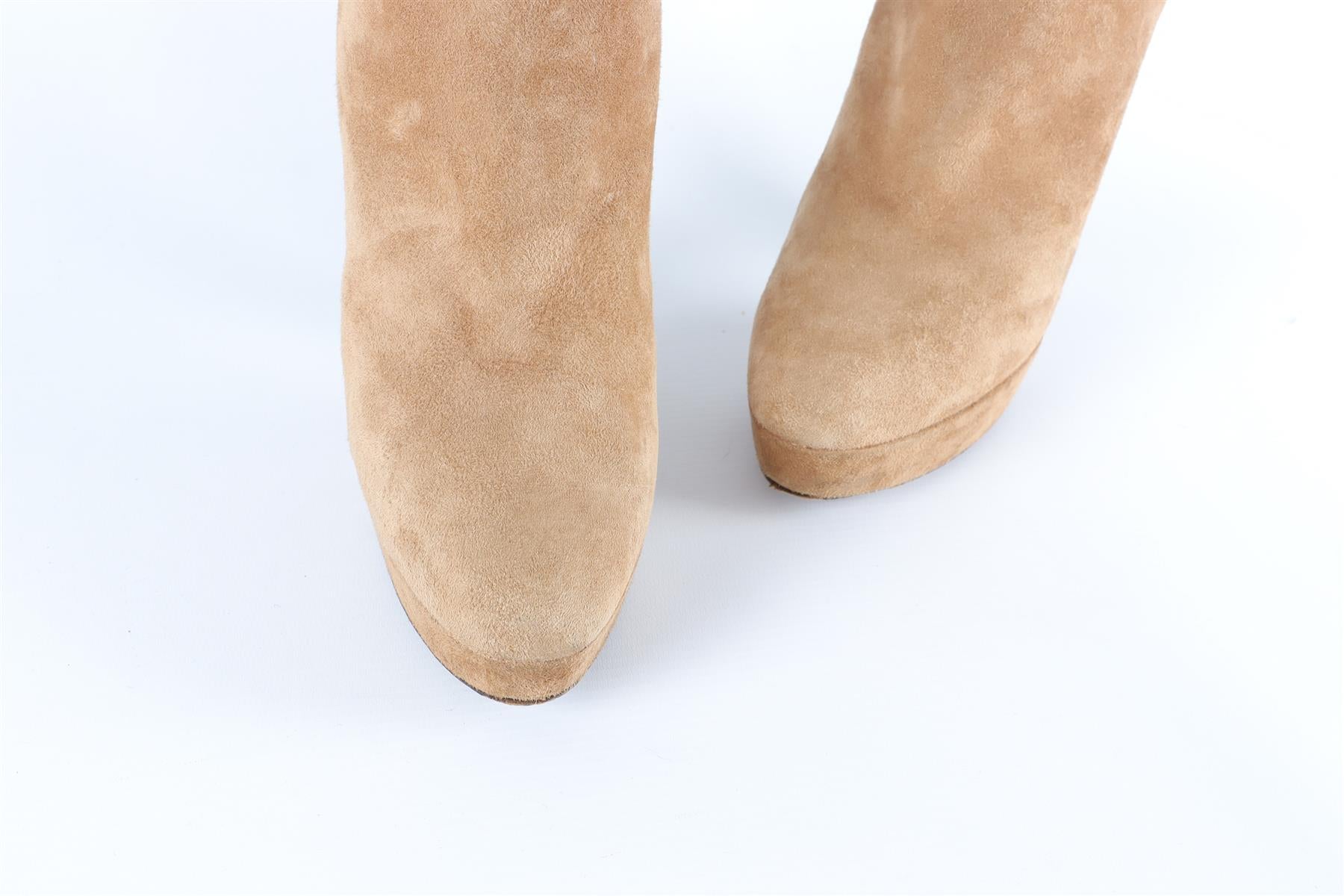 JIMMY CHOO BEIGE SUEDE ANKLE BOOTS EU 38.5, UK 5.5, US 8.5