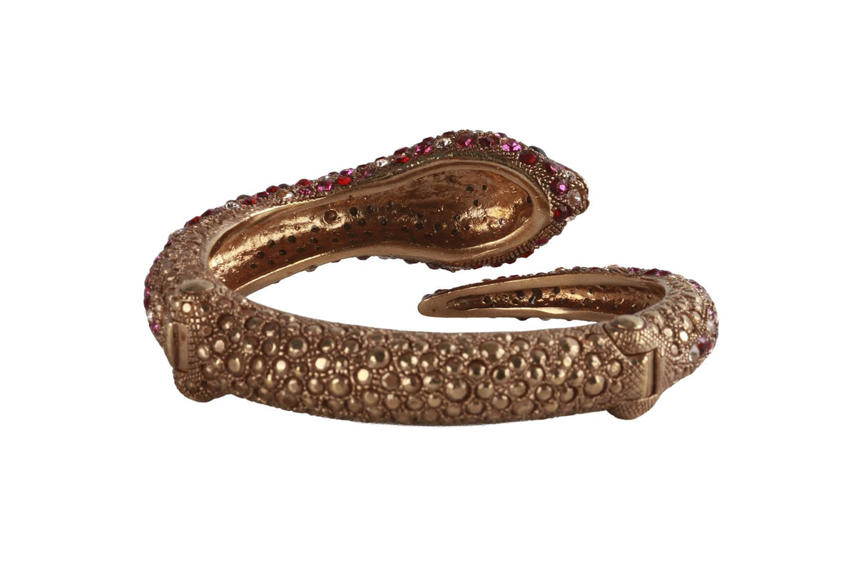 ROBERTO CAVALLI PINK CRYSTAL AND GOLD TONE BRACELET