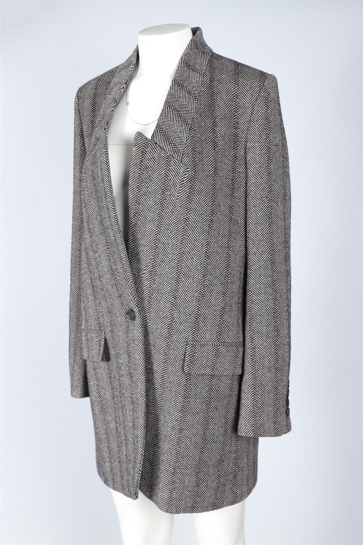 STELLA MCCARTNEY GREY WOOL COAT IT 46 UK 14