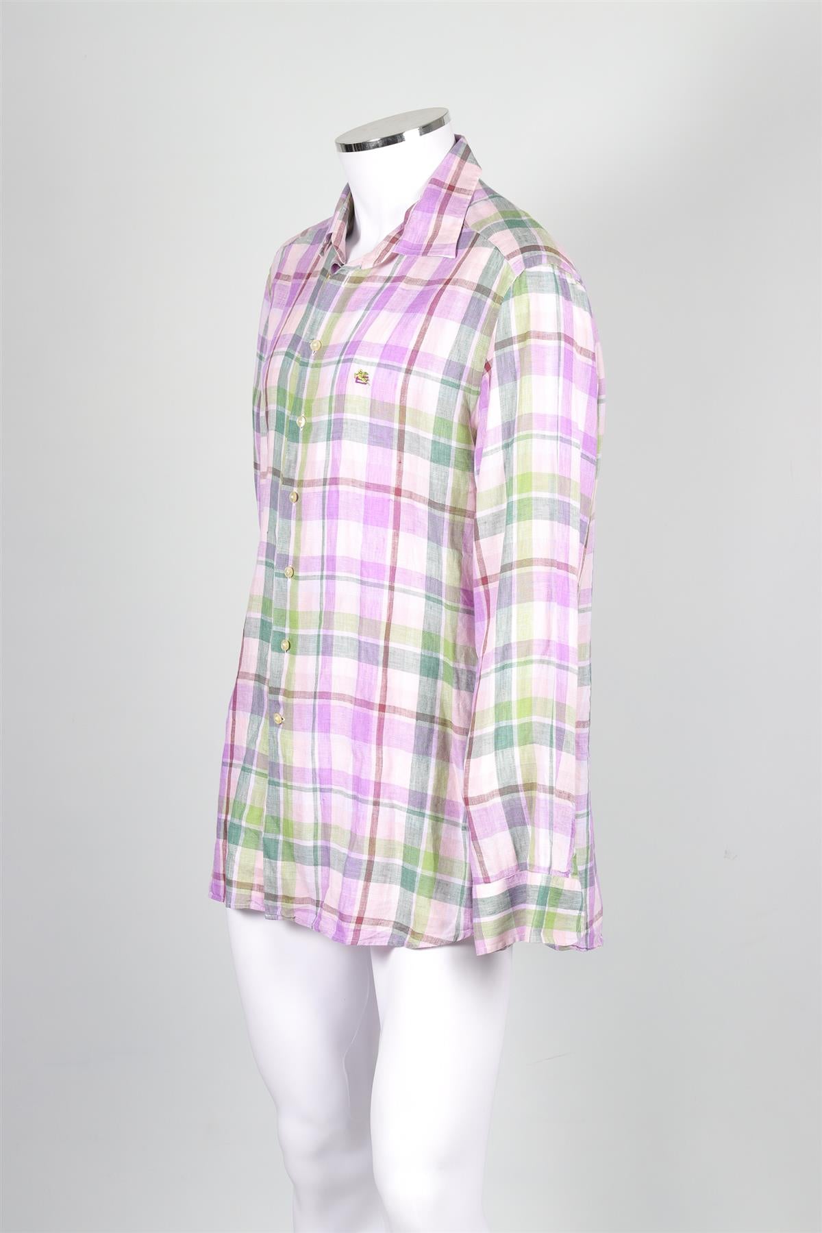 ETRO PINK MEN'S LINEN SHIRT IT 44 UK/US CHEST 34