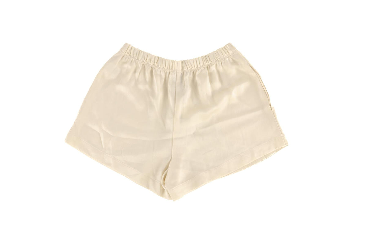 LESET CREAM SATIN SHORTS XSMALL