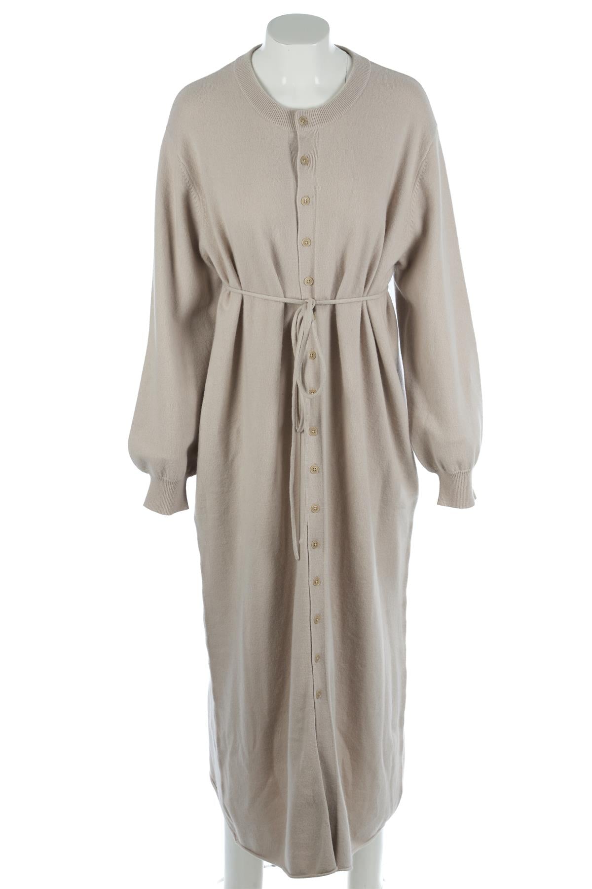 EXTREME CASHMERE TAUPE CASHMERE MAXI DRESS ONE SIZE