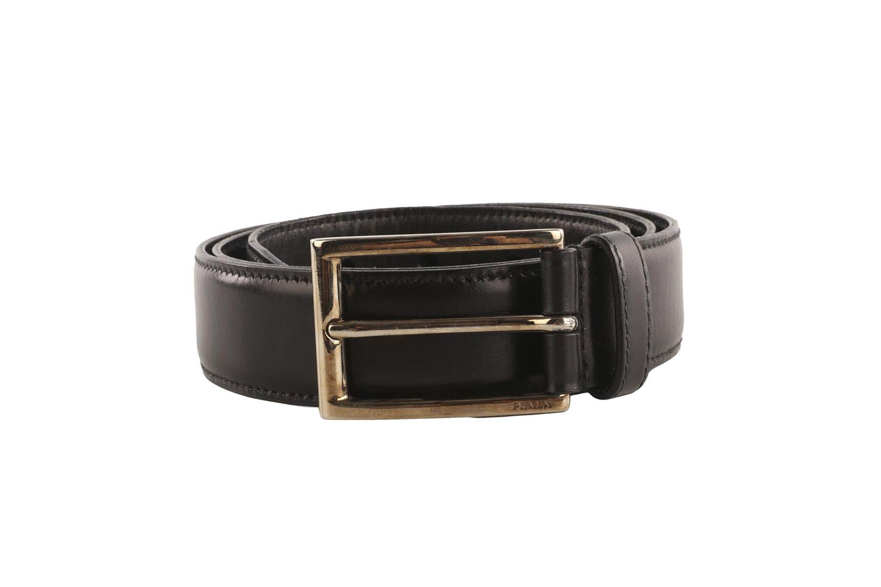 PRADA BLACK MEN'S LEATHER BELT 85CM | nikkibradford