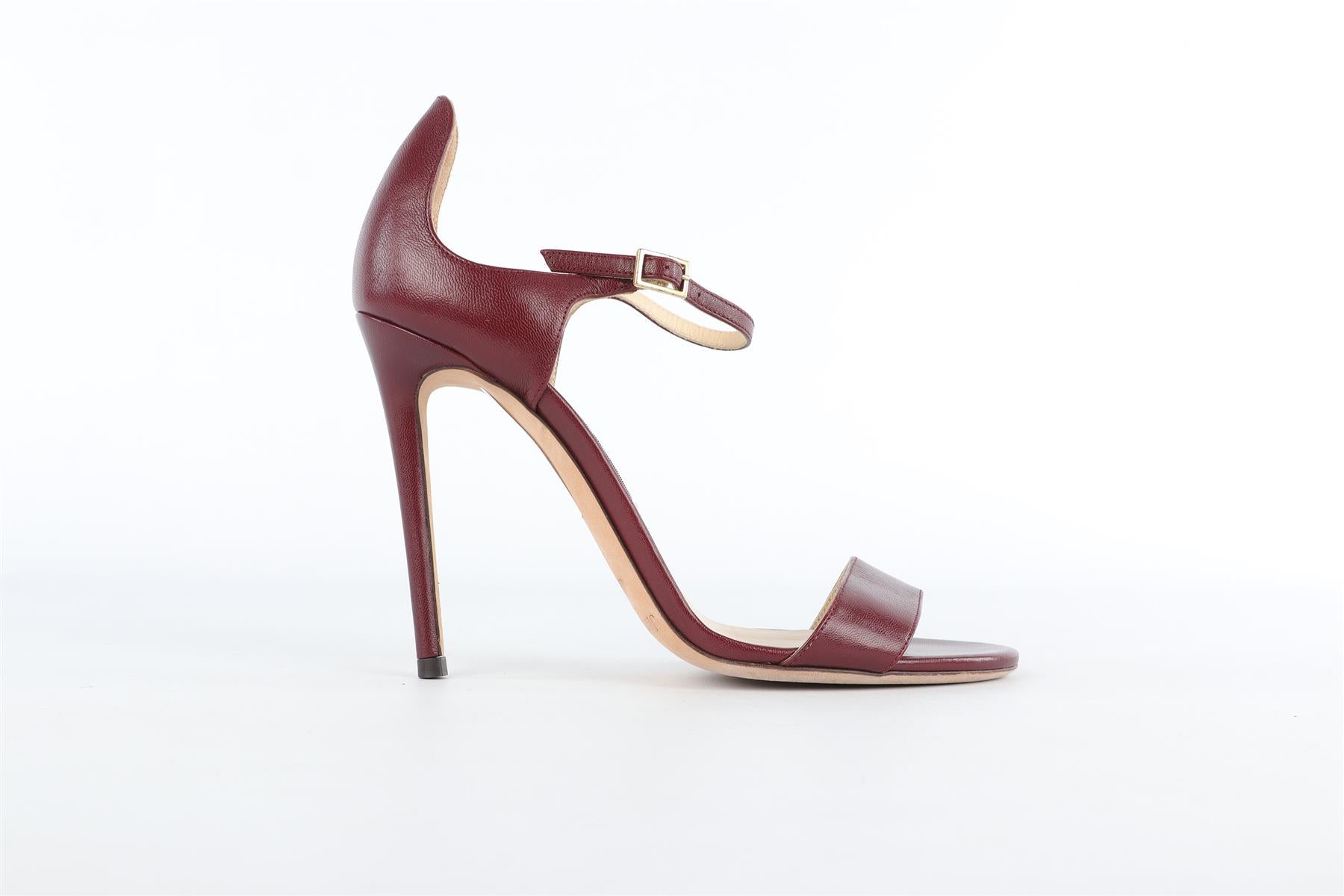 JIMMY CHOO BURGUNDY LEATHER SANDALS EU 38.5 UK 5.5 US 8.5
