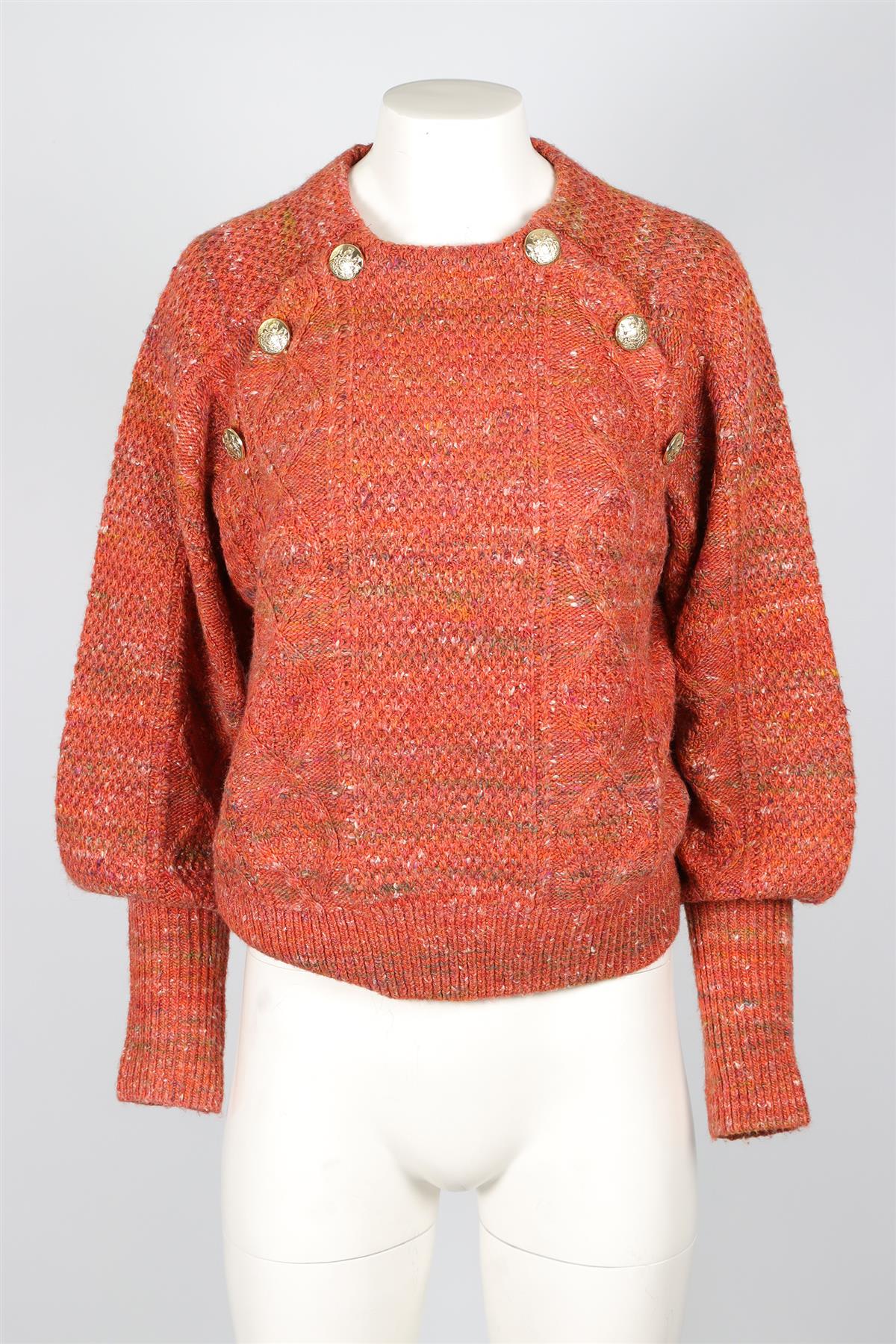 VERONICA BEARD ORANGE WOOL SWEATER MEDIUM