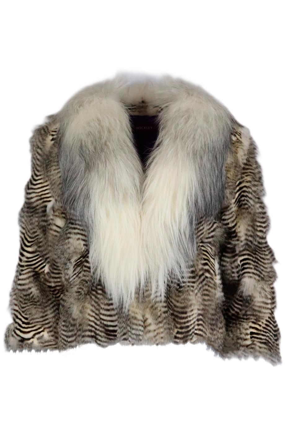 HOCKLEY RACCOON FUR JACKET UK 10