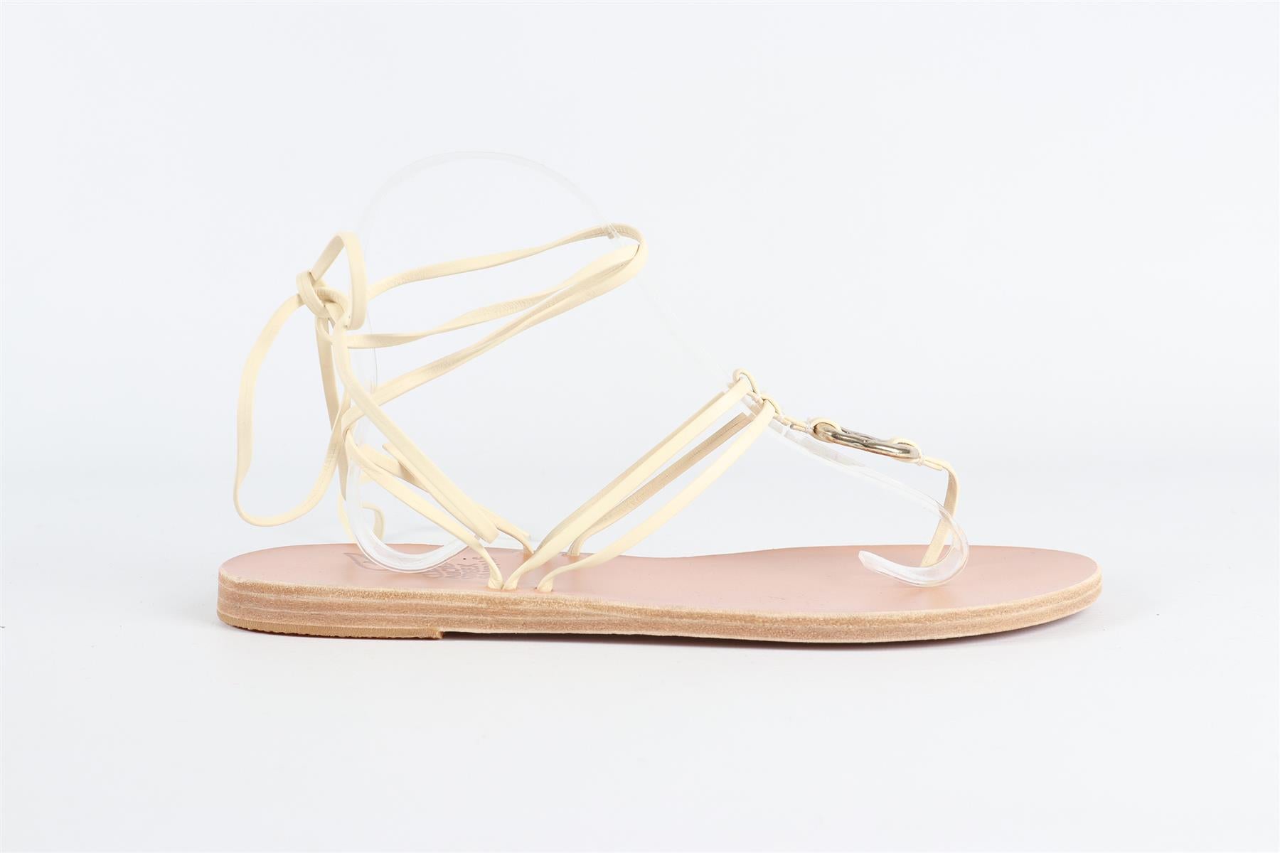 ANCIENT GREEK SANDALS BEIGE LEATHER SANDALS