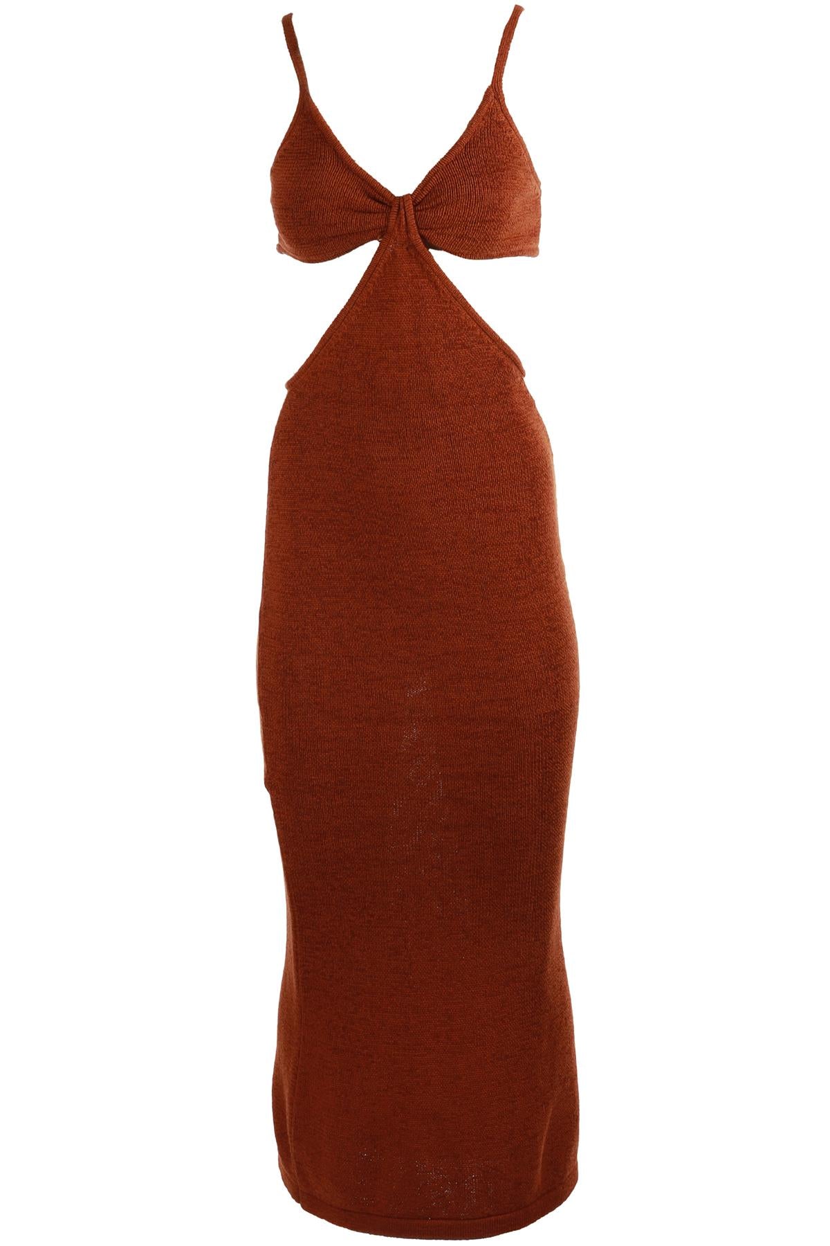 CULT GAIA BROWN KNIT MAXI DRESS XSMALL