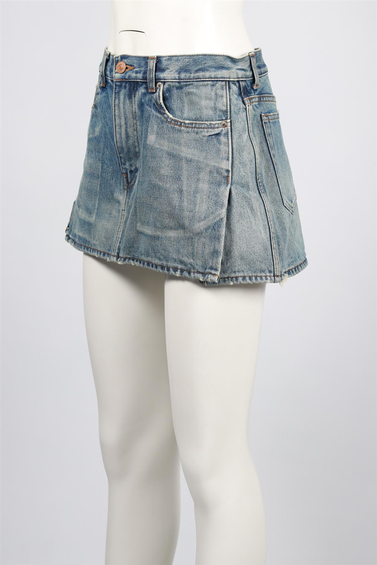 BALENCIAGA BLUE DENIM MINI SKIRT FR 38 UK 10