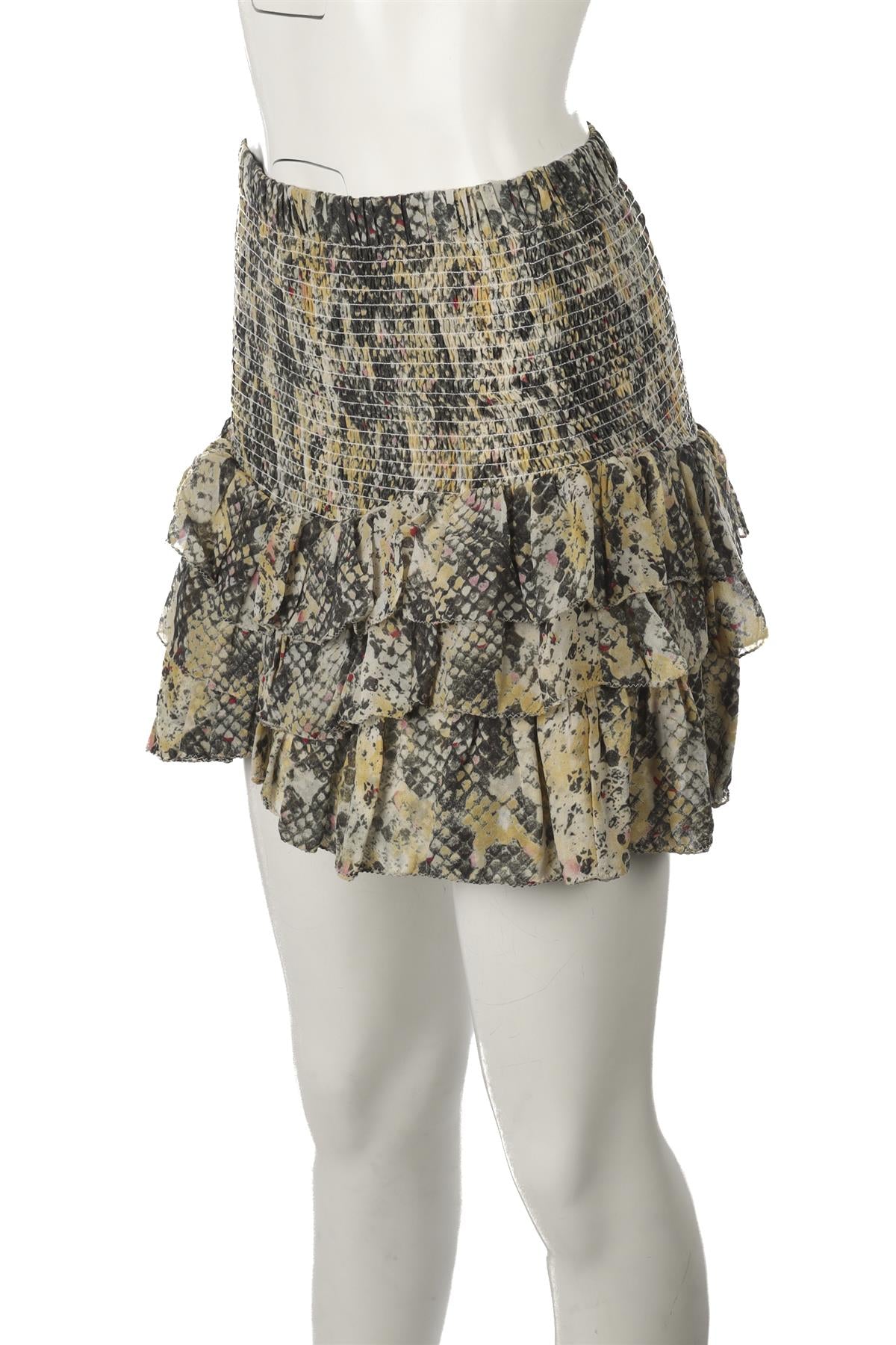 ISABEL MARANT YELLOW SILK MINI SKIRT FR 36 UK 8