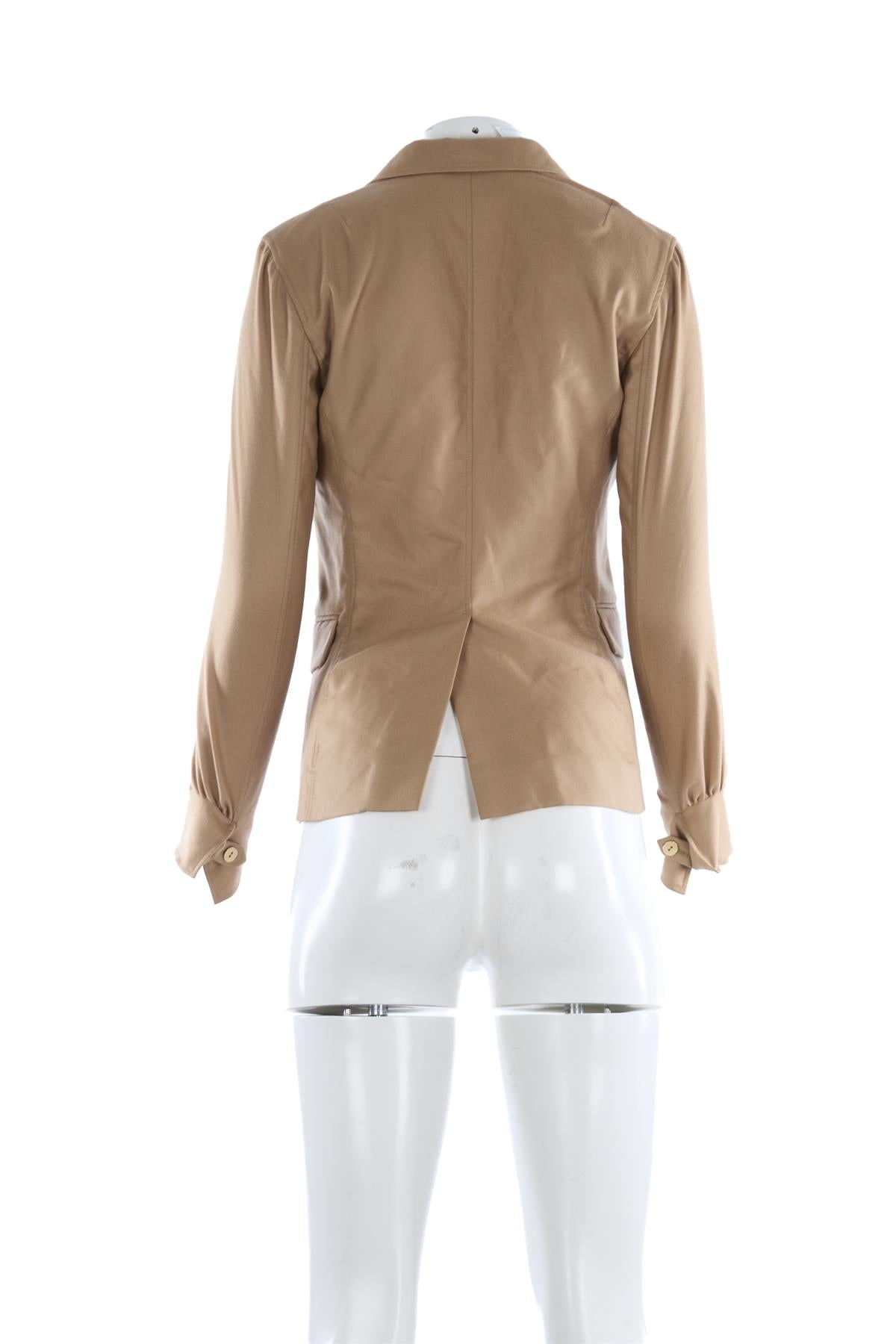 YVES SAINT LAURENT BEIGE CASHMERE BLAZER FR 36 UK 8