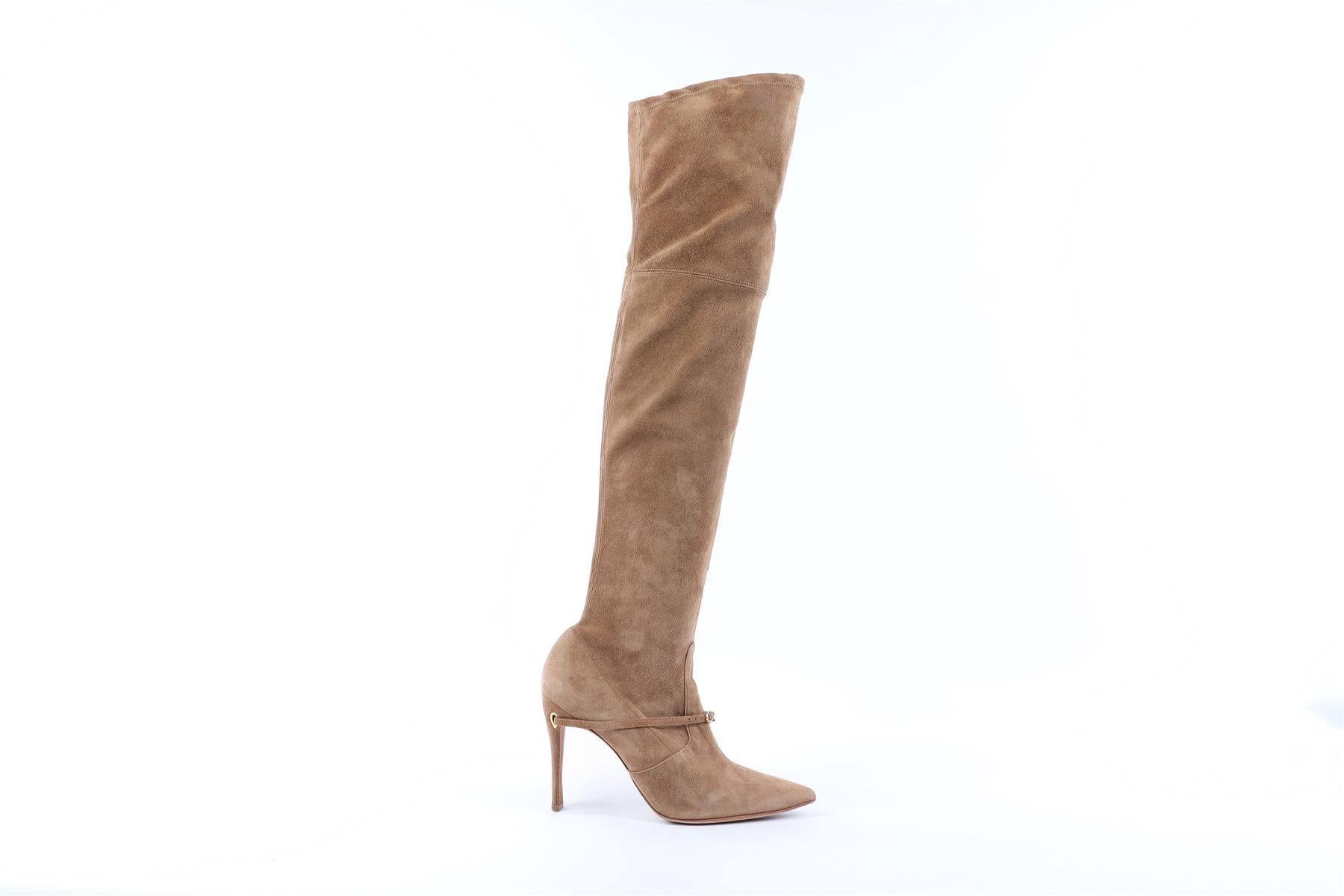 JENNIFER CHAMANDI TAN SUEDE OVER THE KNEE HIGH BOOTS EU 38.5 UK 5.5 US 8.5