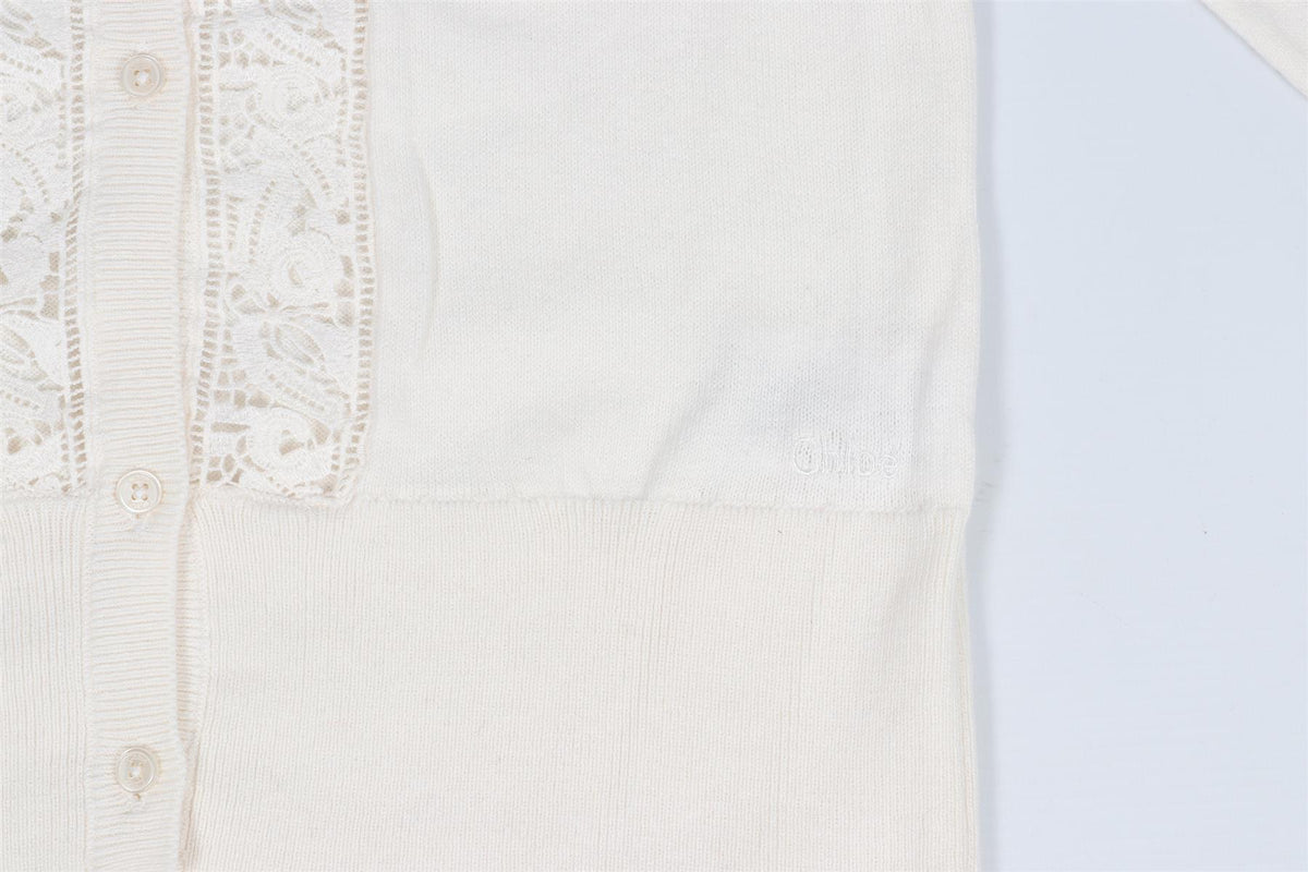 CHLOÉ  IVORY KIDS GIRLS COTTON CARDIGAN 8 YEARS