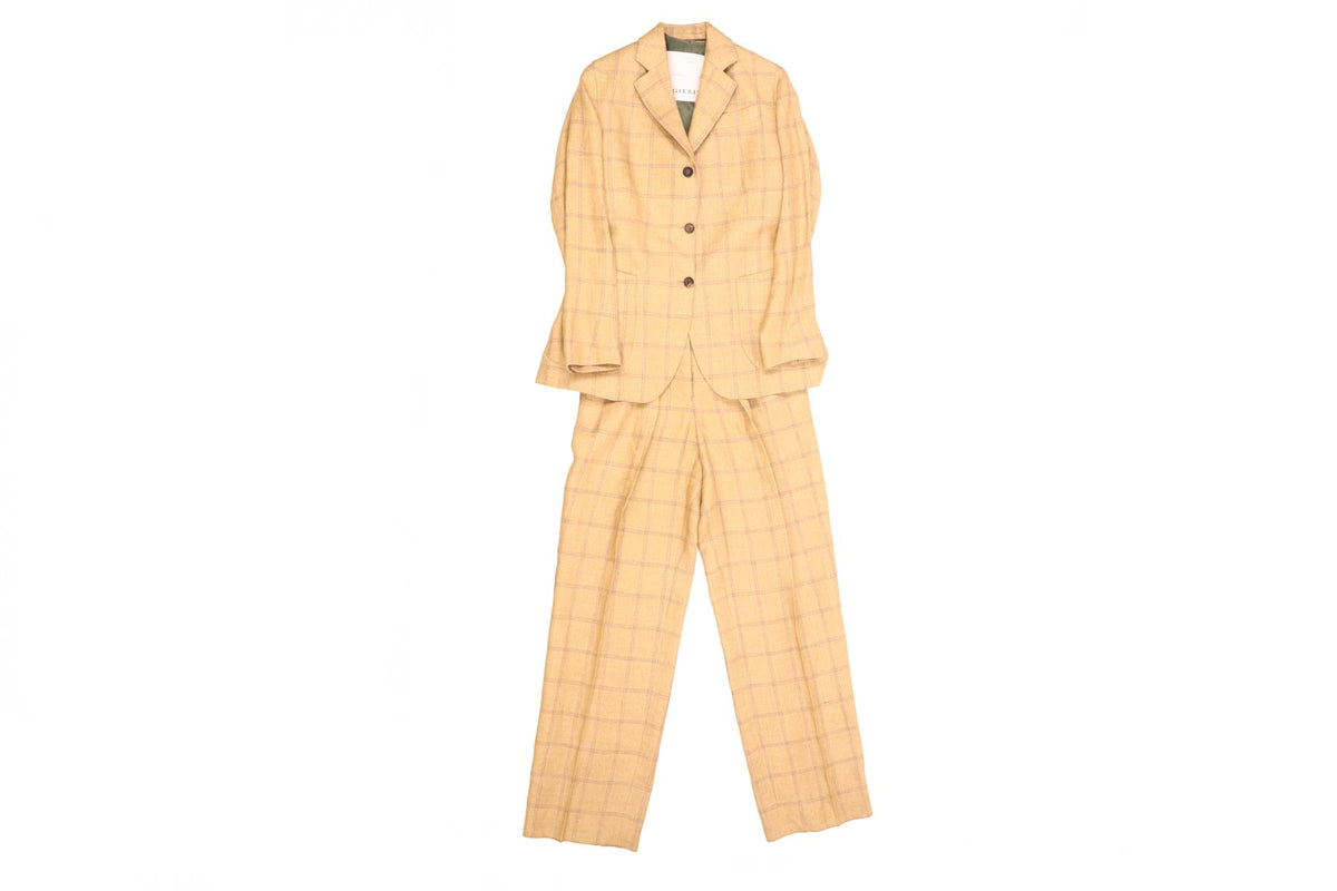GIULIVA HERITAGE TAN MEN'S LINEN 3 PIECE SUIT IT 40 UK 8