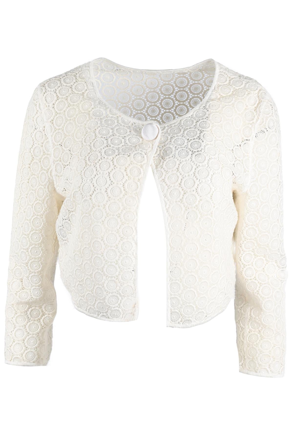 MOSCHINO CHEAP AND CHIC IVORY CROCHET CARDIGAN UK 12