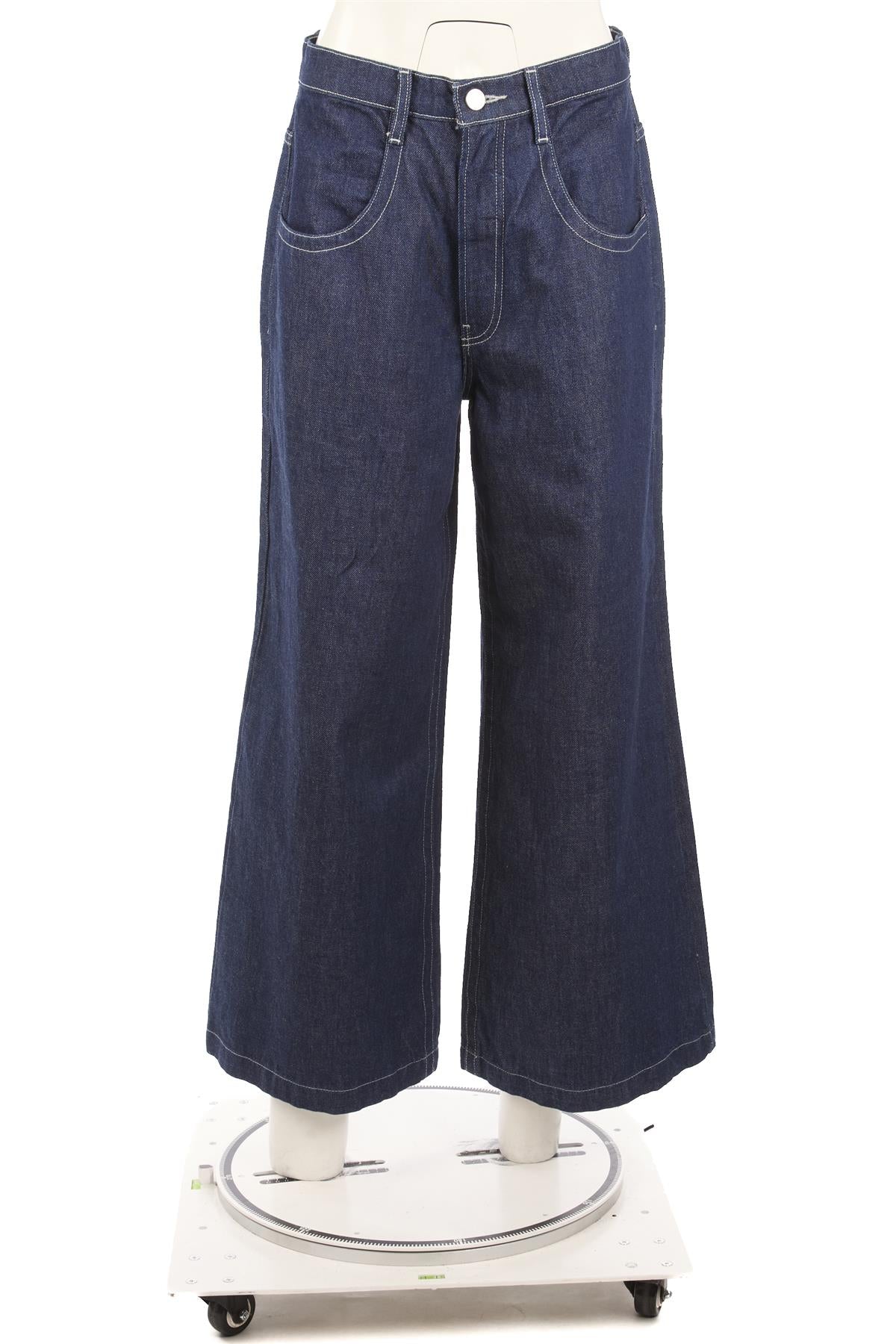 FRAME BLUE HIGH RISE WIDE LEG JEANS W28