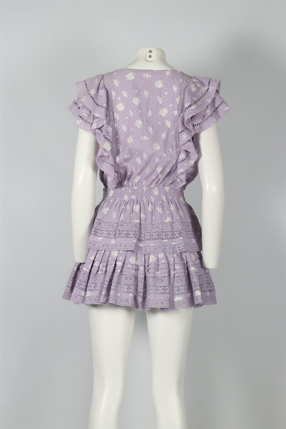 MAIA BERGMAN PURPLE COTTON MINI DRESS SMALL