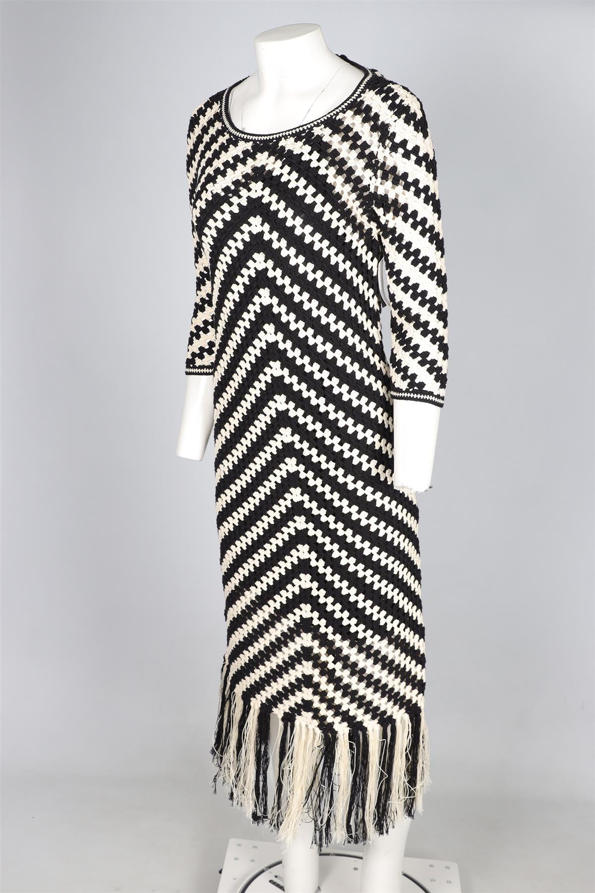 ZIMMERMANN BLACK COTTON MAXI DRESS UK 14