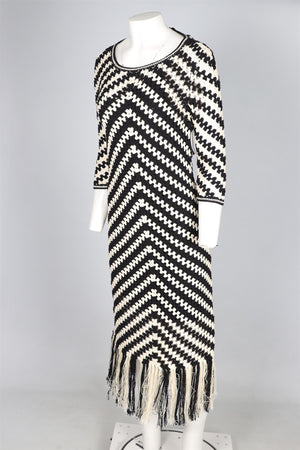 ZIMMERMANN BLACK COTTON MAXI DRESS UK 14