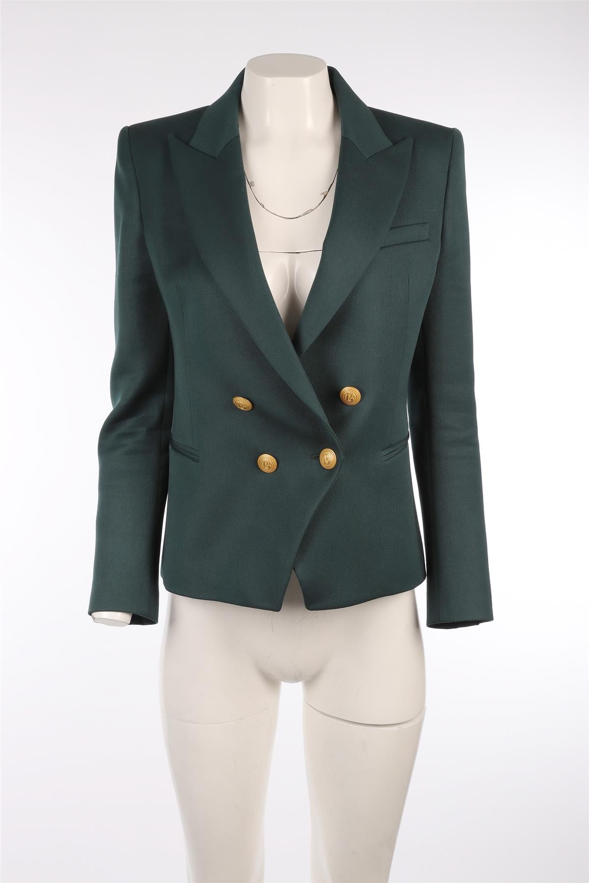 PIERRE BALMAIN GREEN WOOL BLAZER FR 38 UK 10