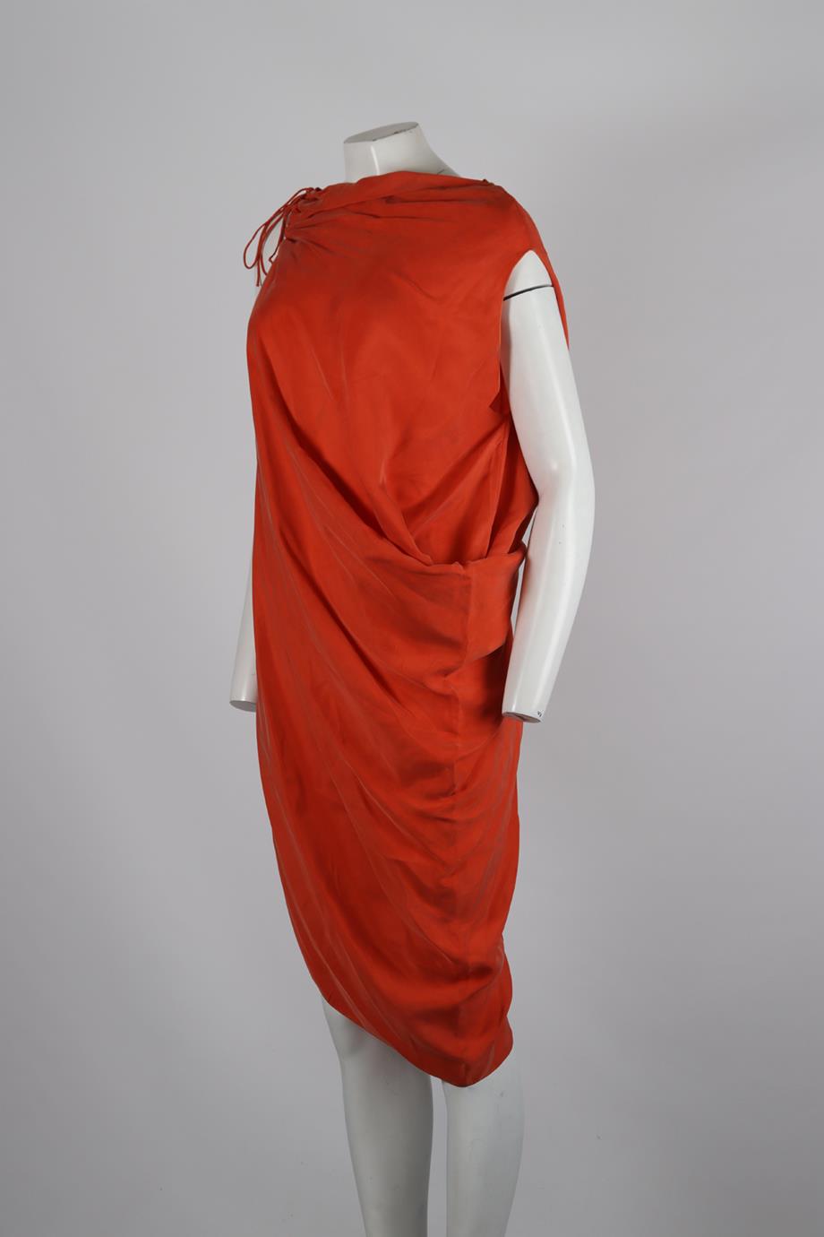 LANVIN DRAPED SATIN MINI DRESS FR 38 UK 10