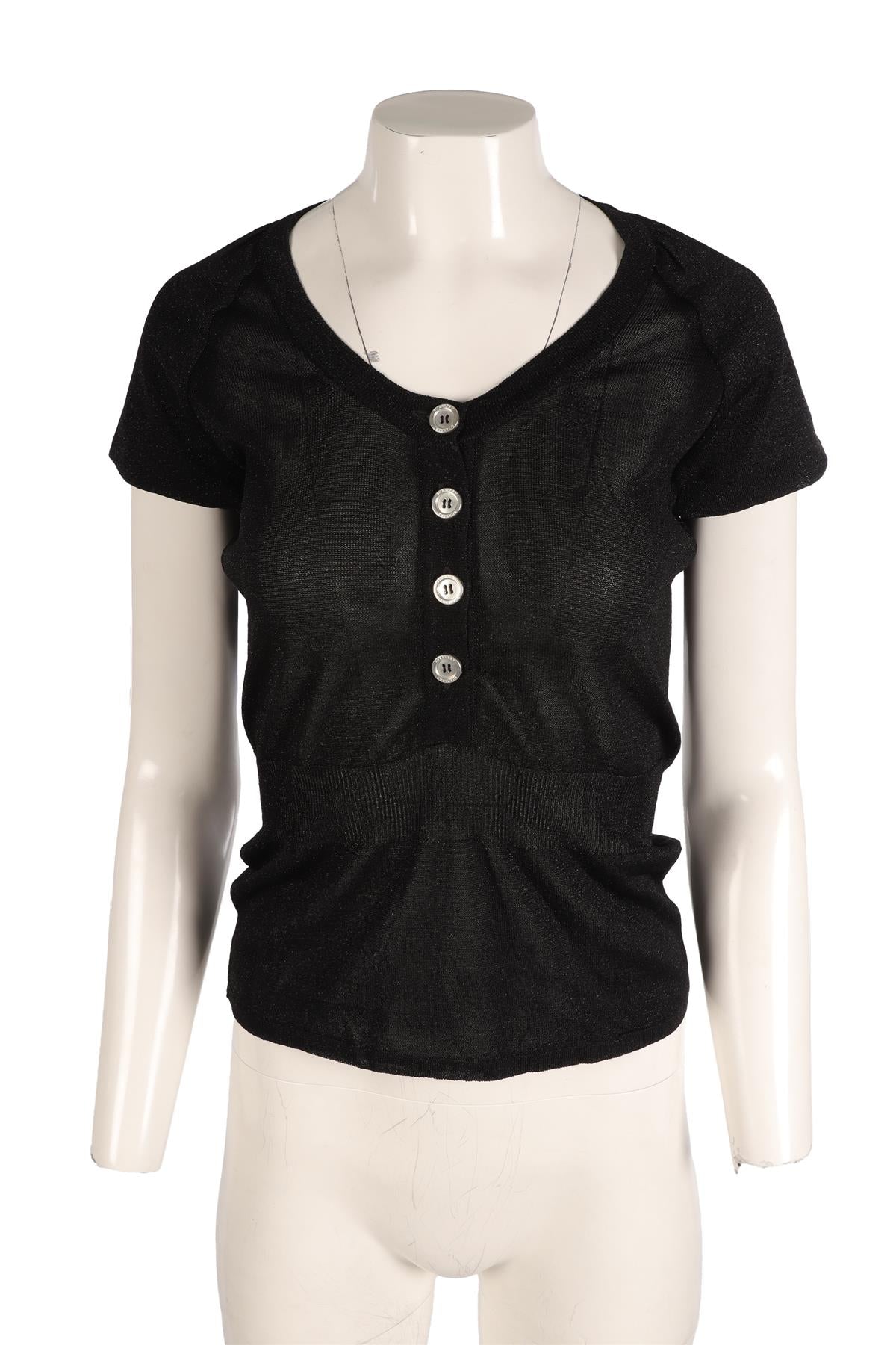 BURBERRY BLACK KNIT TOP IT 38 UK 6