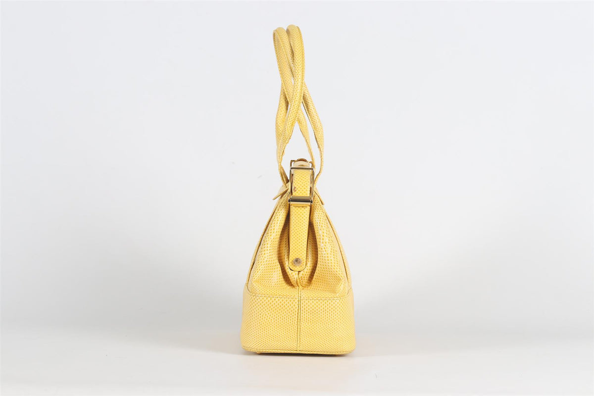 JUDITH LEIBER SNAKE EFFECT LEATHER TOTE BAG