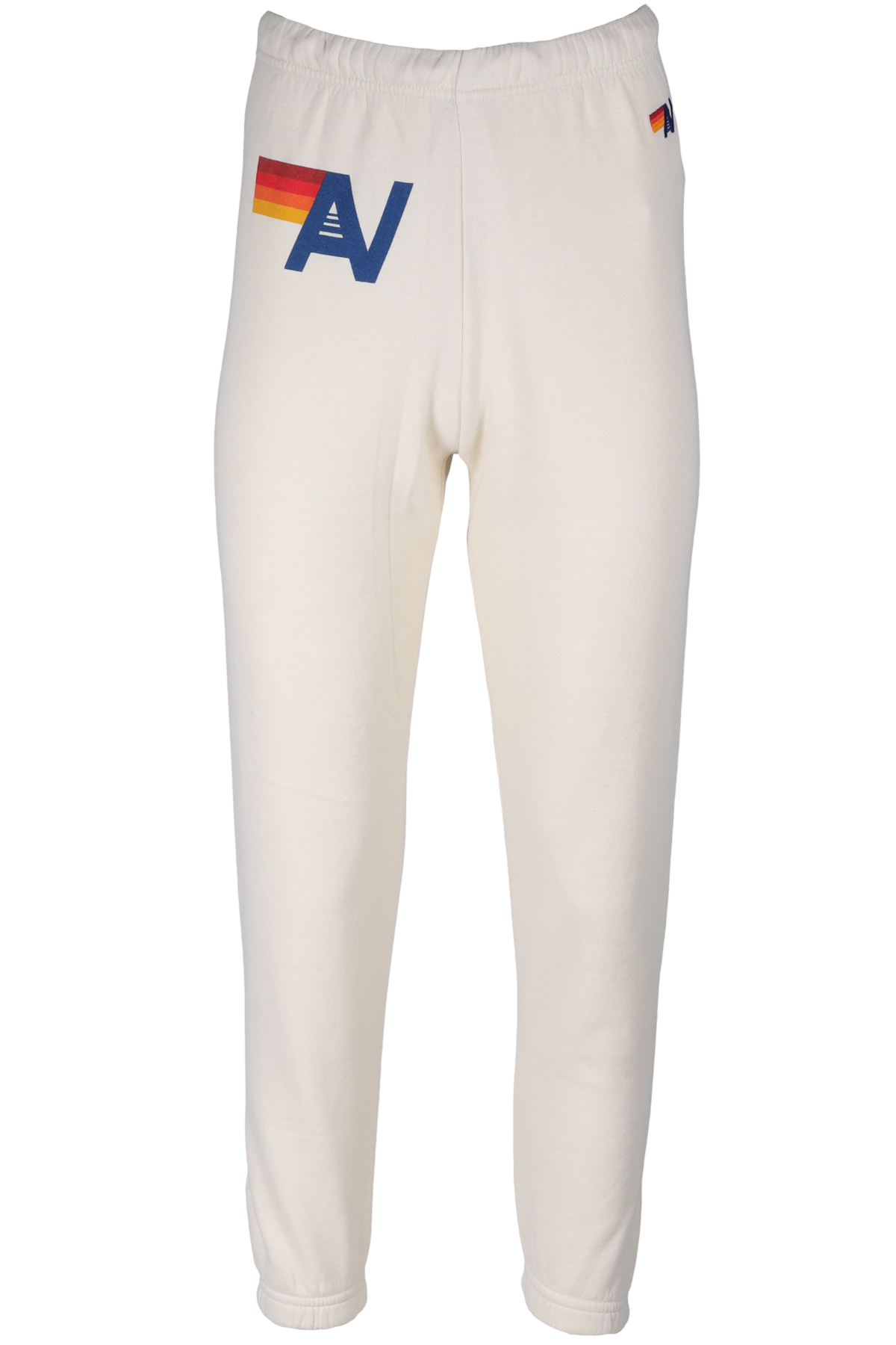 AVIATOR NATION CREAM COTTON TRACK PANTS XSMALL