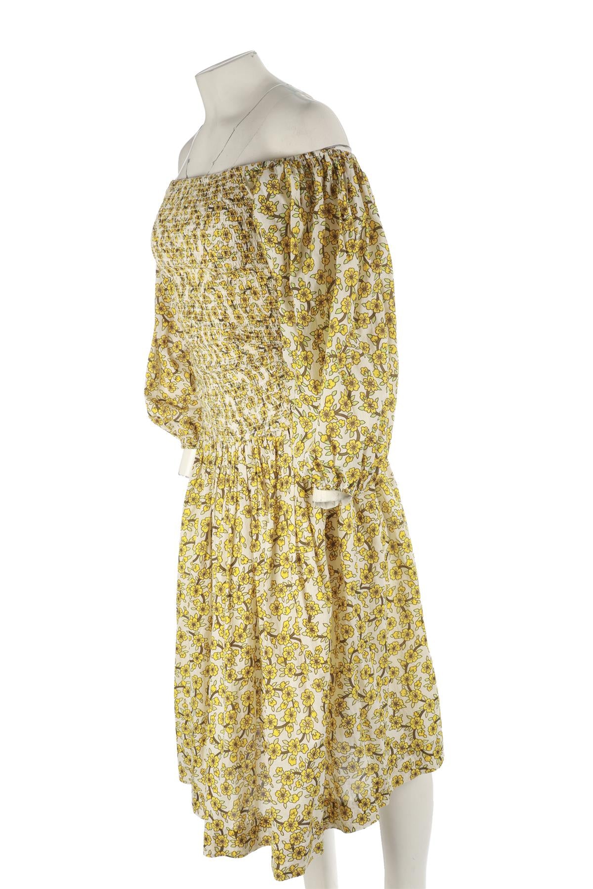 RHODE YELLOW COTTON MAXI DRESS SMALL