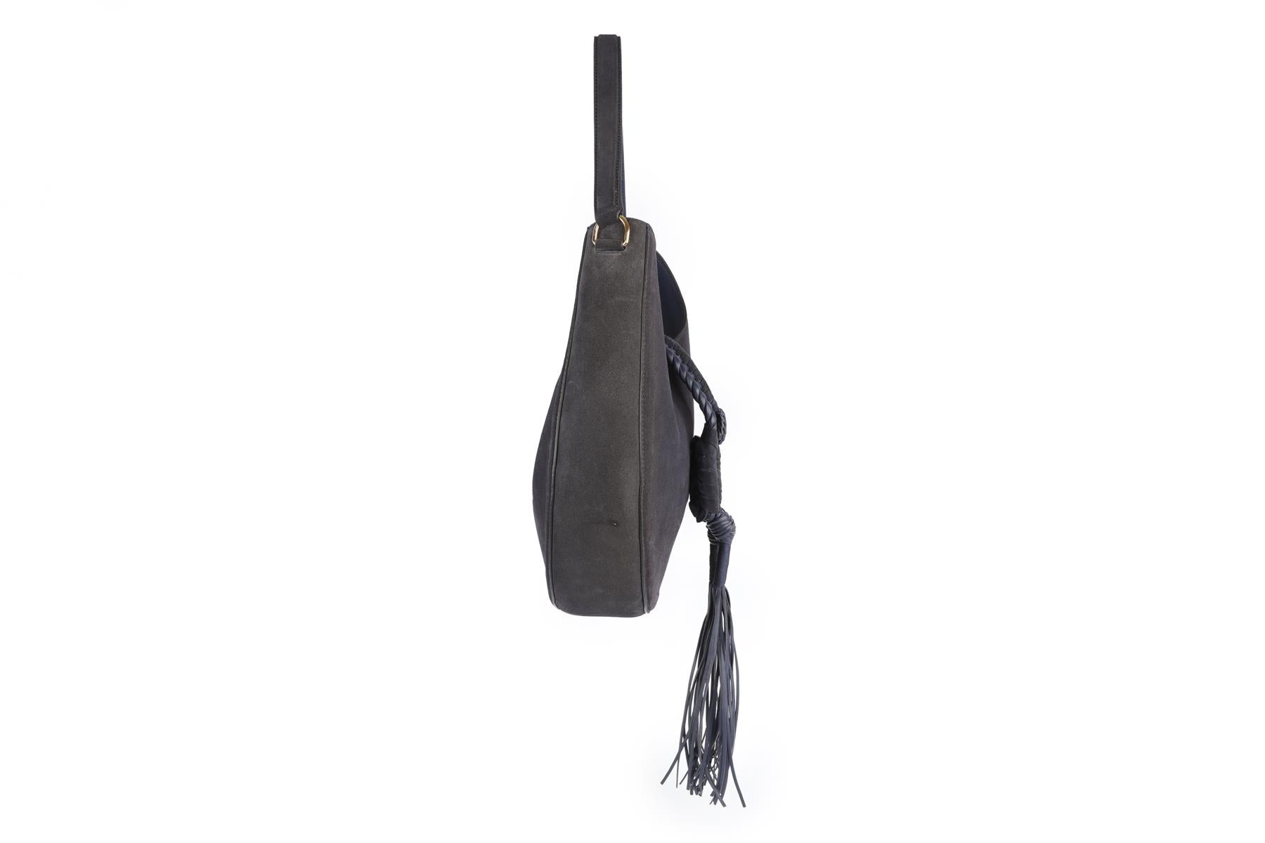 ALTUZARRA NAVY GHIANDA SUEDE SHOULDER BAG