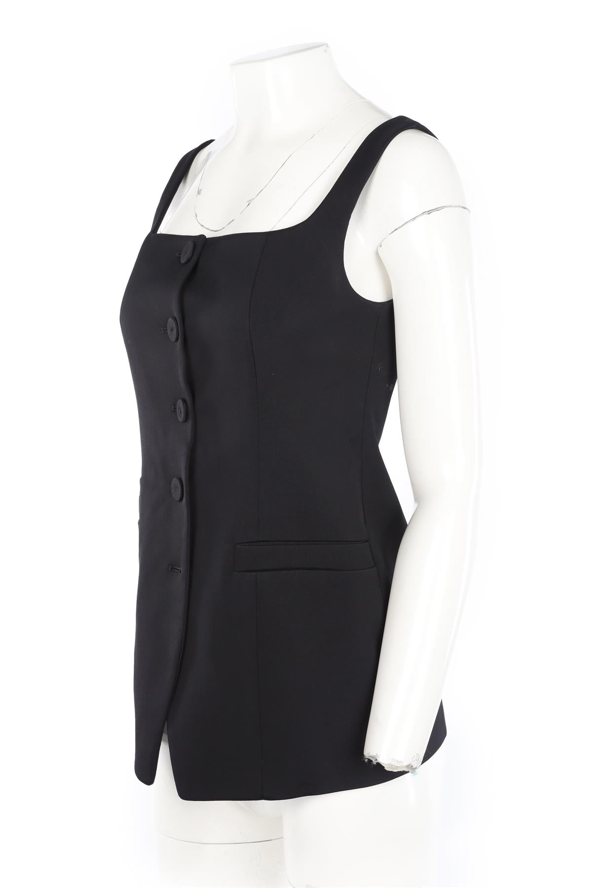 ANOTHER TOMORROW BLACK WOVEN WAISTCOAT IT 40 UK 8