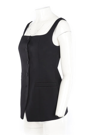 ANOTHER TOMORROW BLACK WOVEN WAISTCOAT IT 40 UK 8