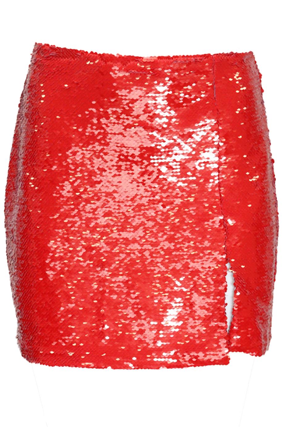 AMANDA UPRICHARD SEQUINED STRETCH JERSEY MINI SKIRT SMALL