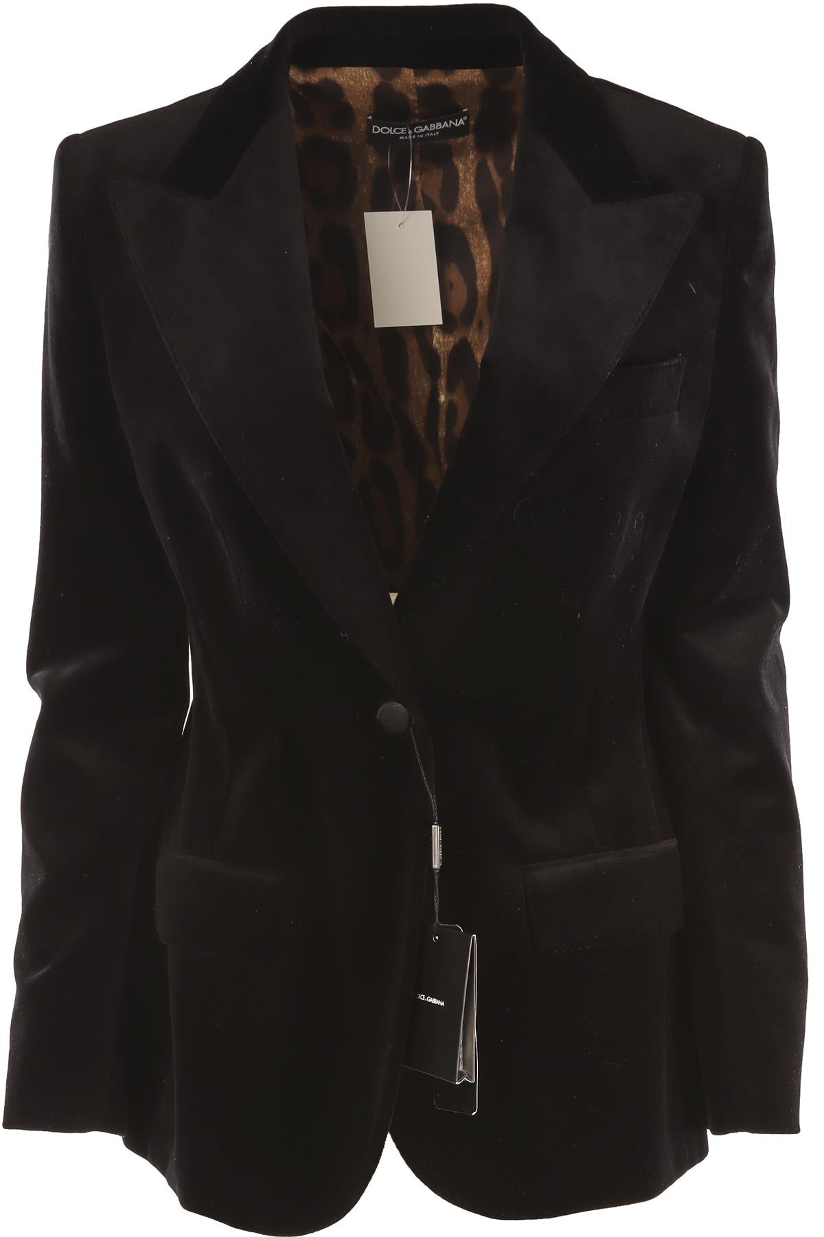 DOLCE & GABBANA BLACK VELVET BLAZER IT 44 UK 12