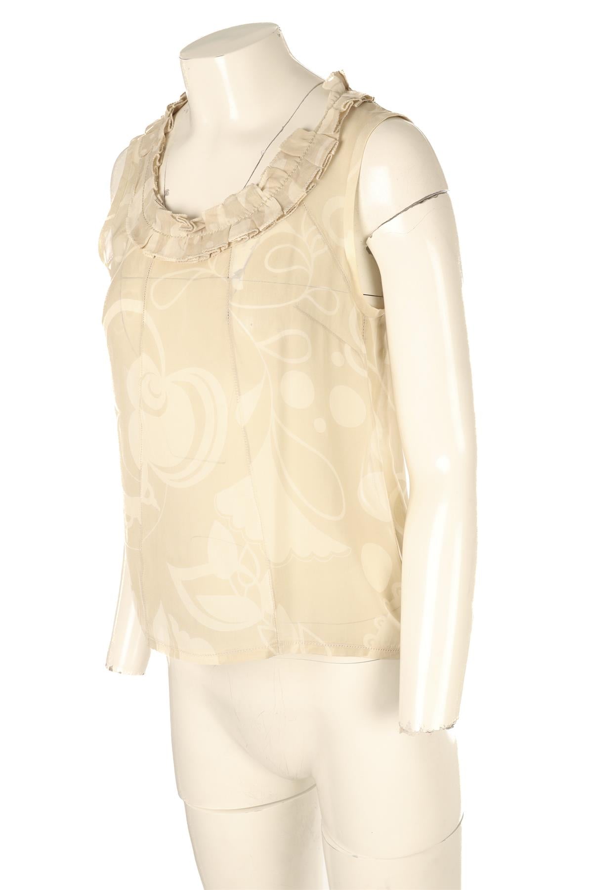 LOUIS VUITTON BEIGE SILK TOP FR 36 UK 8