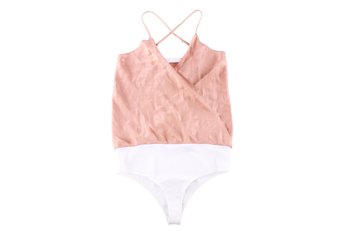 SABLYN PINK SILK BODYSUIT XSMALL