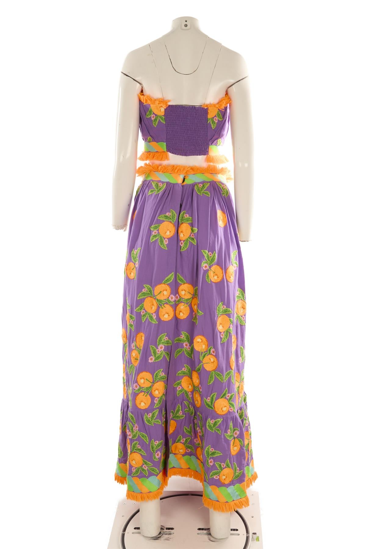 YULIYA MAGDYCH PURPLE COTTON TOP AND SKIRT SET SMALL