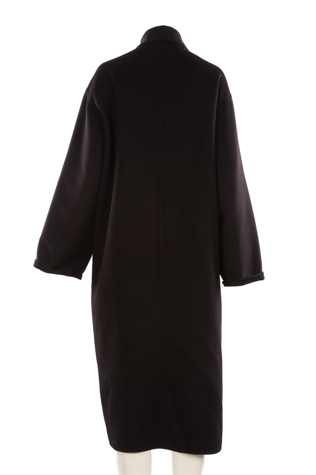 MAX MARA BLACK VINTAGE CASHMERE COAT UK 16