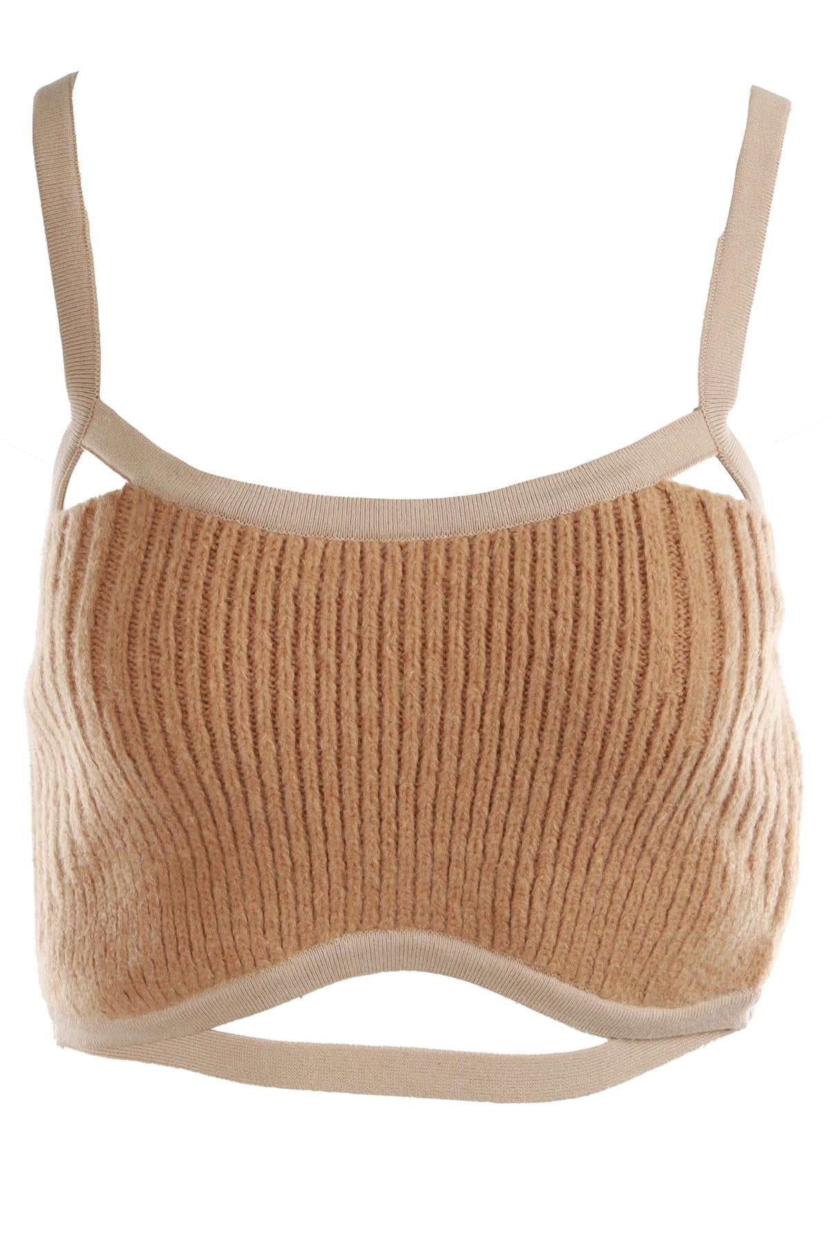 JACQUEMUS BEIGE WOOL TOP FR 40 UK 12