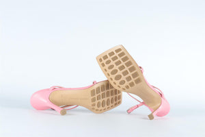 BOTTEGA VENETA PINK LEATHER SANDALS EU 38.5 UK 5.5 US 8.5