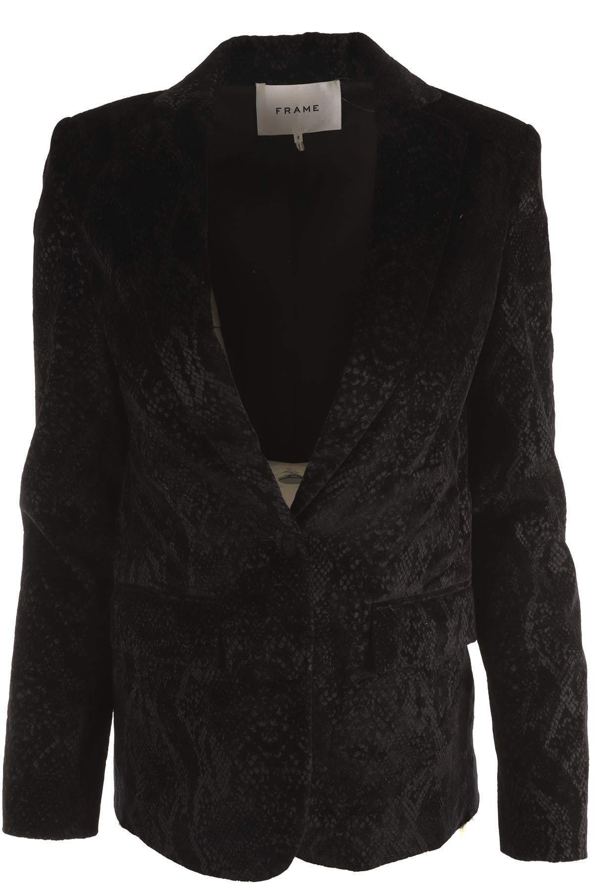 FRAME BLACK VELVET BLAZER US 2 UK 6