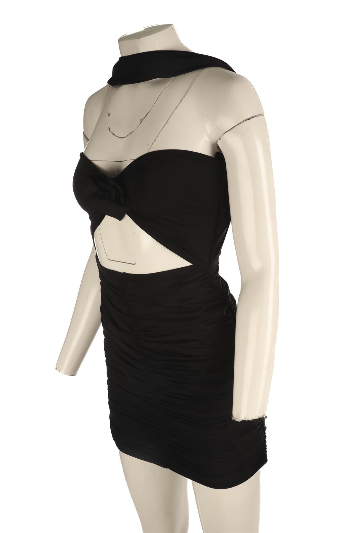 MAYGEL CORONEL BLACK JERSEY MINI DRESS ONE SIZE