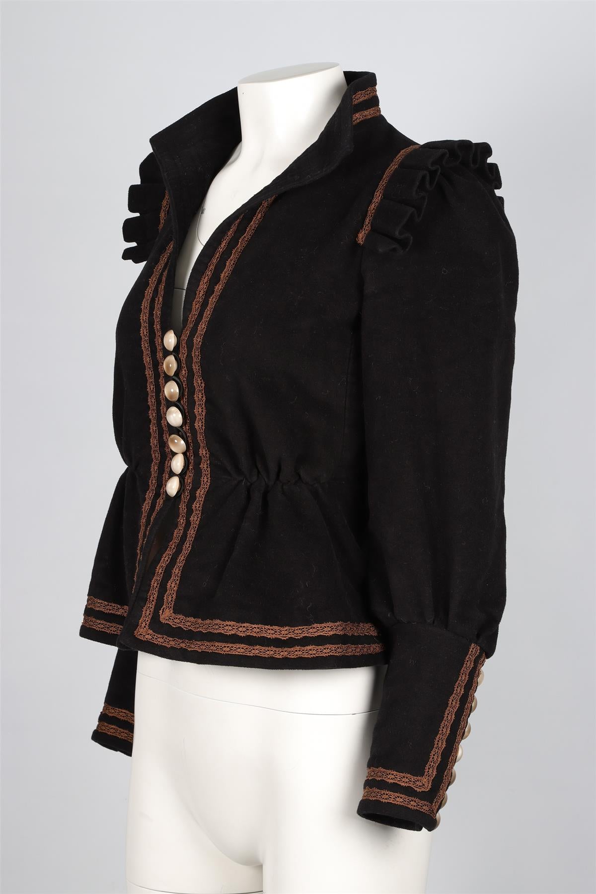 ANNA MASON BLACK FELT JACKET SMALL